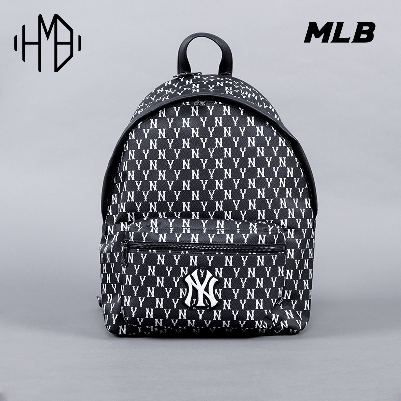 MLB NY Yankees White Monogram Backpack Black