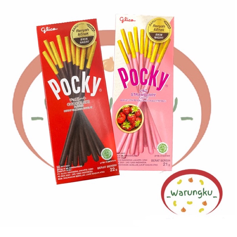 POCKY 22gr Rasa Coklat dan Stroberi Wafer Stick Enak Murah