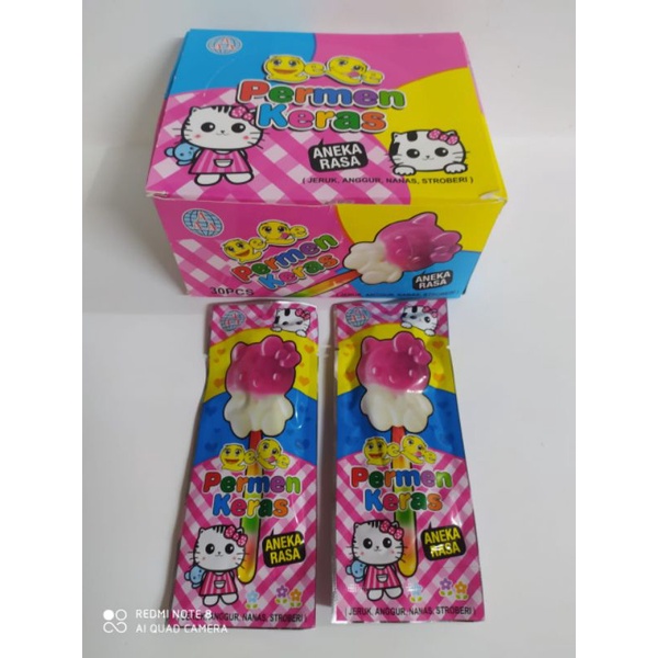 

Permen Cemilan Snack Loli Lolipop Hello Kitty Kucing Mainan Anak Murah (isi 30 pcs)