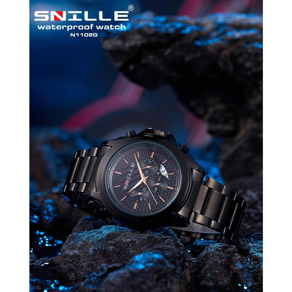 Snille Jam Tangan Rantai Pria Wanita Unisex Original Asli Anti Air Waterproof 1102G