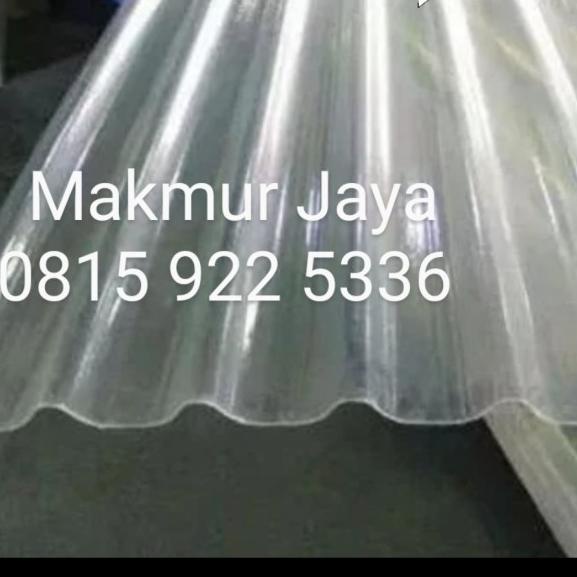 Fiber gelombang + UV protec 2.4m lebar 105cm/ Atap plastik transparan