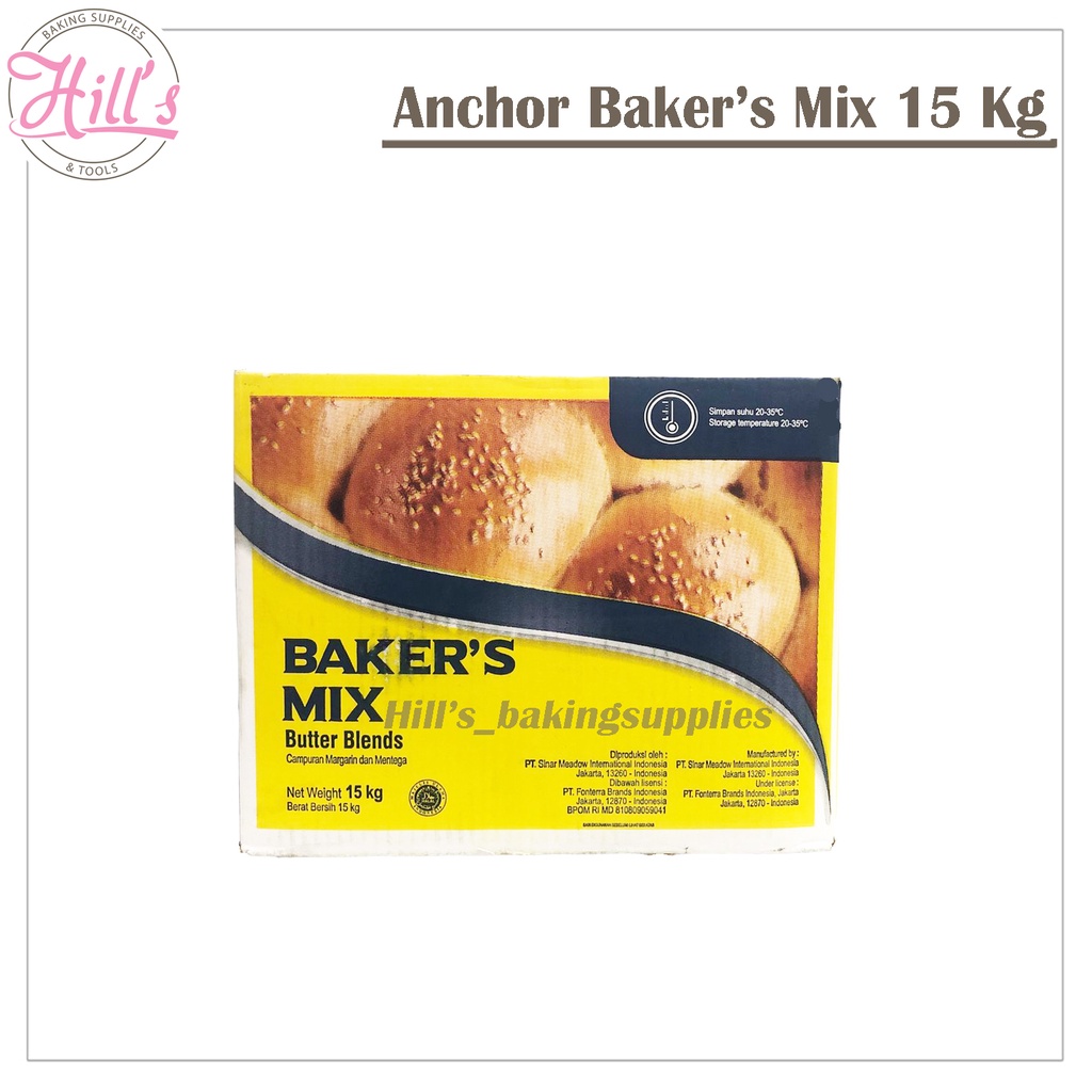 

( KARTON ) ANCHOR BAKER'S MIX 15KG / BLEND BUTTER MARGARINE BUTER MARGARIN MENTEGA BAKER BAKERS BAKERMIX 15 KG