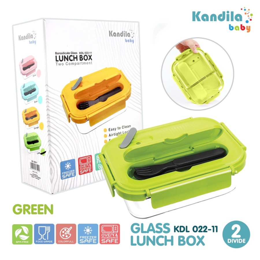 KANDILA GLASS LUNCH BOX 2 DIVIDE KDL022-11