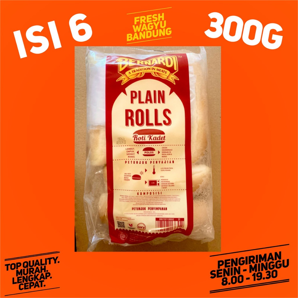 

BERNARDI ROTI HOTDOG POLOS PLAIN ROLLS ISI 6 Premium Bread Hot Dog