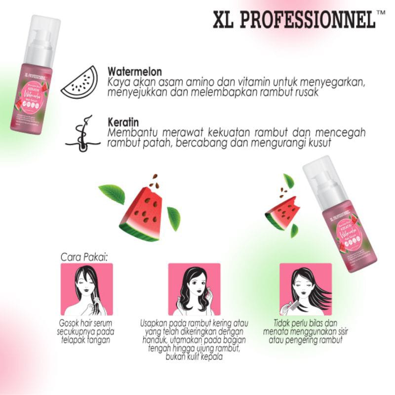 XL Professionnel Keratin Watermelon Hair Serum 50ml