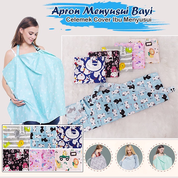 Apron Menyusui Bayi Celemek Cover Ibu Menyusui Dengan Pilihan Motif Boy &amp; Girl