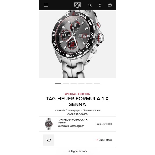 Preloved - jam tangan pria tag heuer special limited edition senna