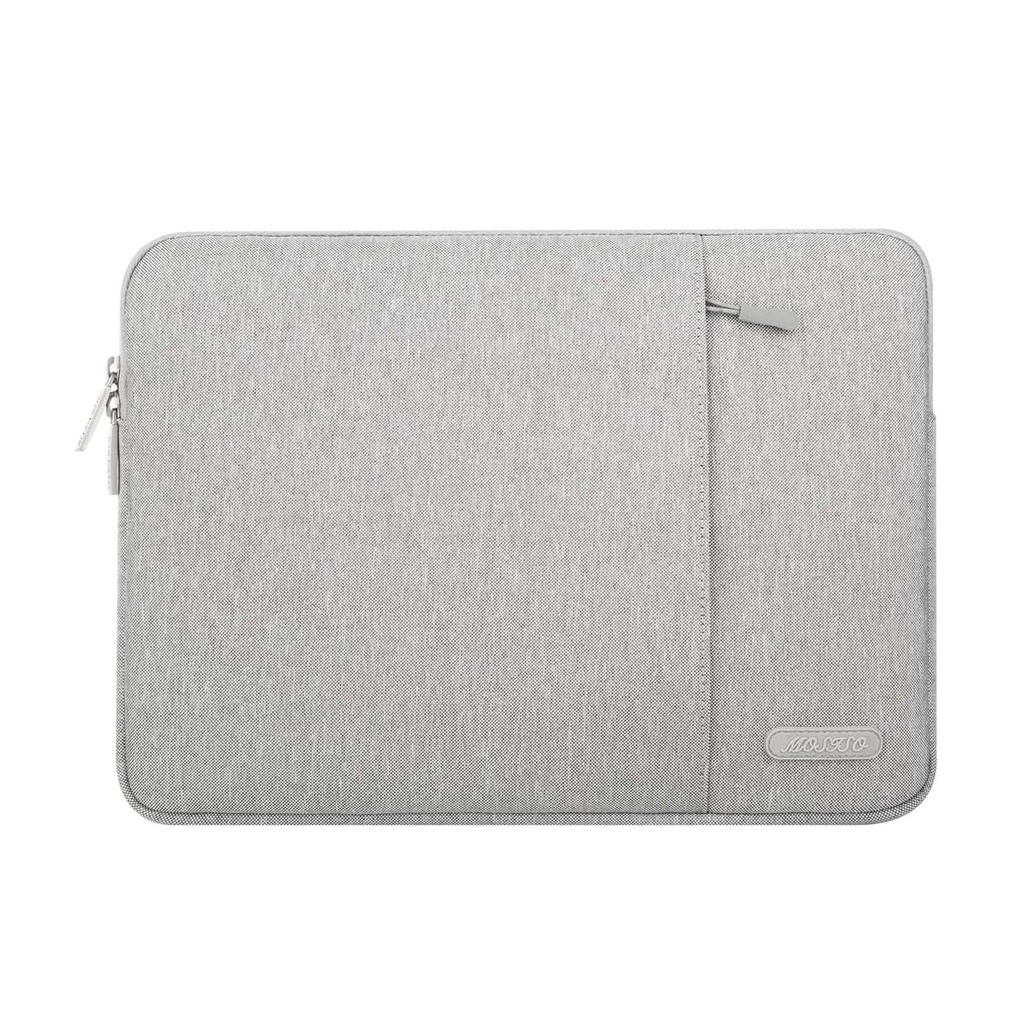 Tas Laptop Case canvas Sarung Softcase Macbook Sleeve 13 14 inch - abu