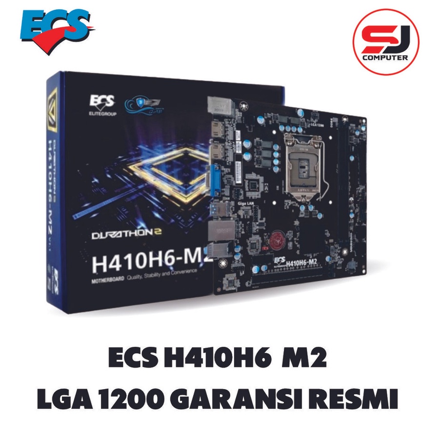 Motherboard ECS H410H6-M2 mobo intel Lga1200 Gen 10 ddr4 garansi resmi