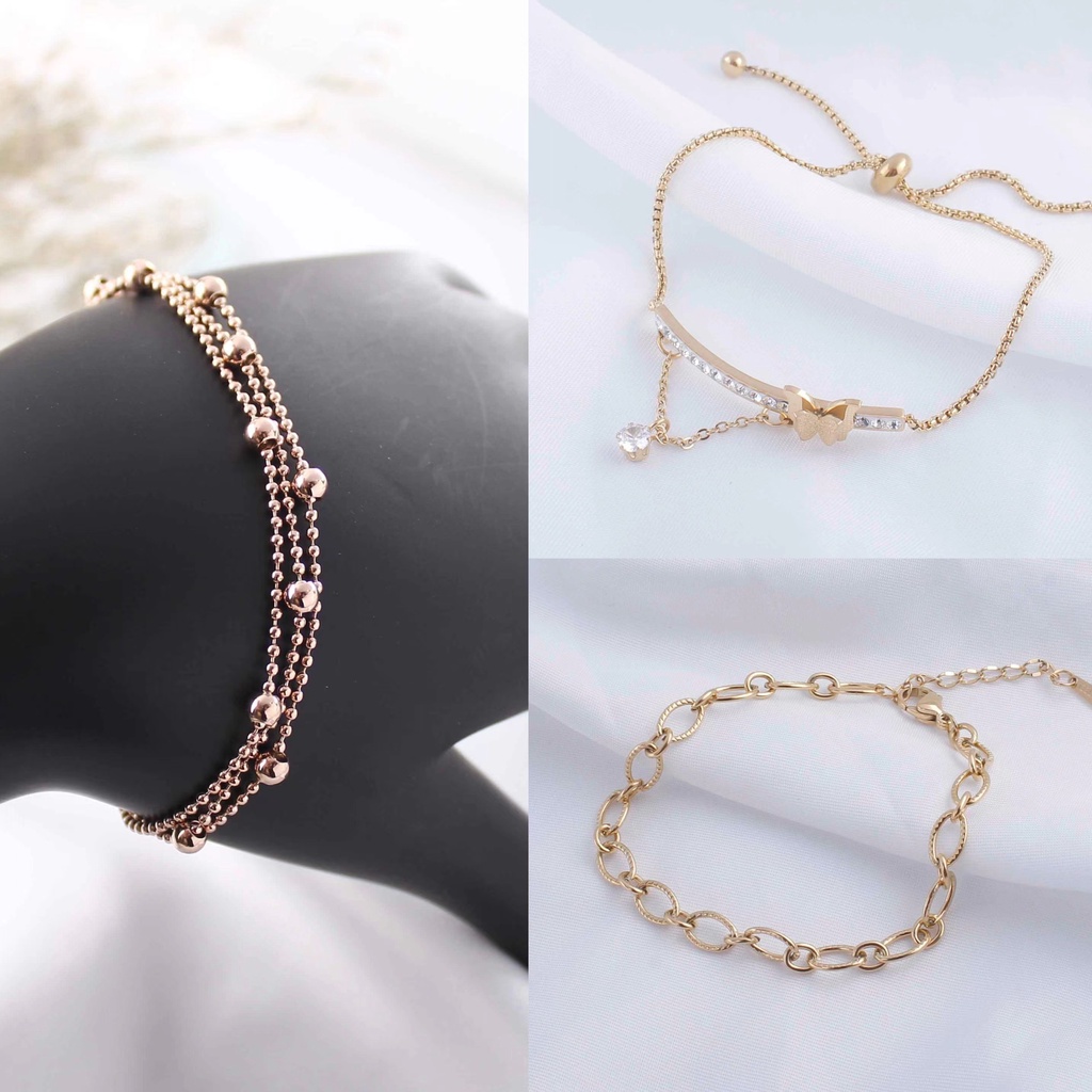 Gelang Titanium Cantik Perhiasan Wanita Jewelry 3406/3215/2799