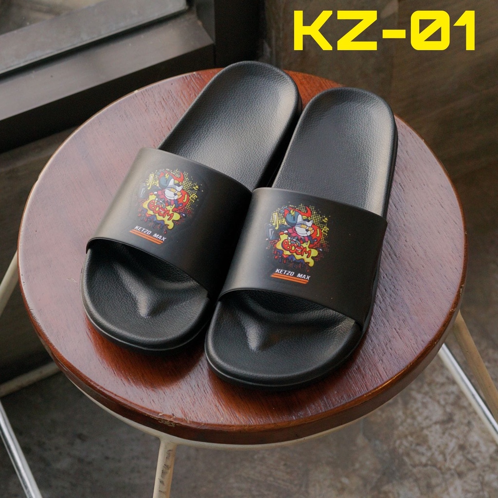 Sandal selop bahan karet Design Simple  sandal slop pria ketzo max original( KZ01-KZ08 )