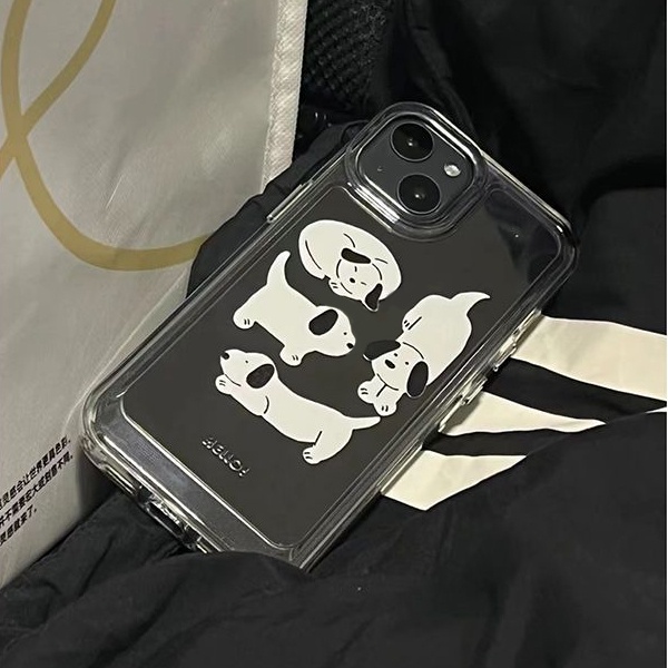 Soft Case Silikon TPU Transparan Motif Anjing Untuk IPhone 14 13 12 11 Pro XS Max XR X 8 7 6 6S Plus