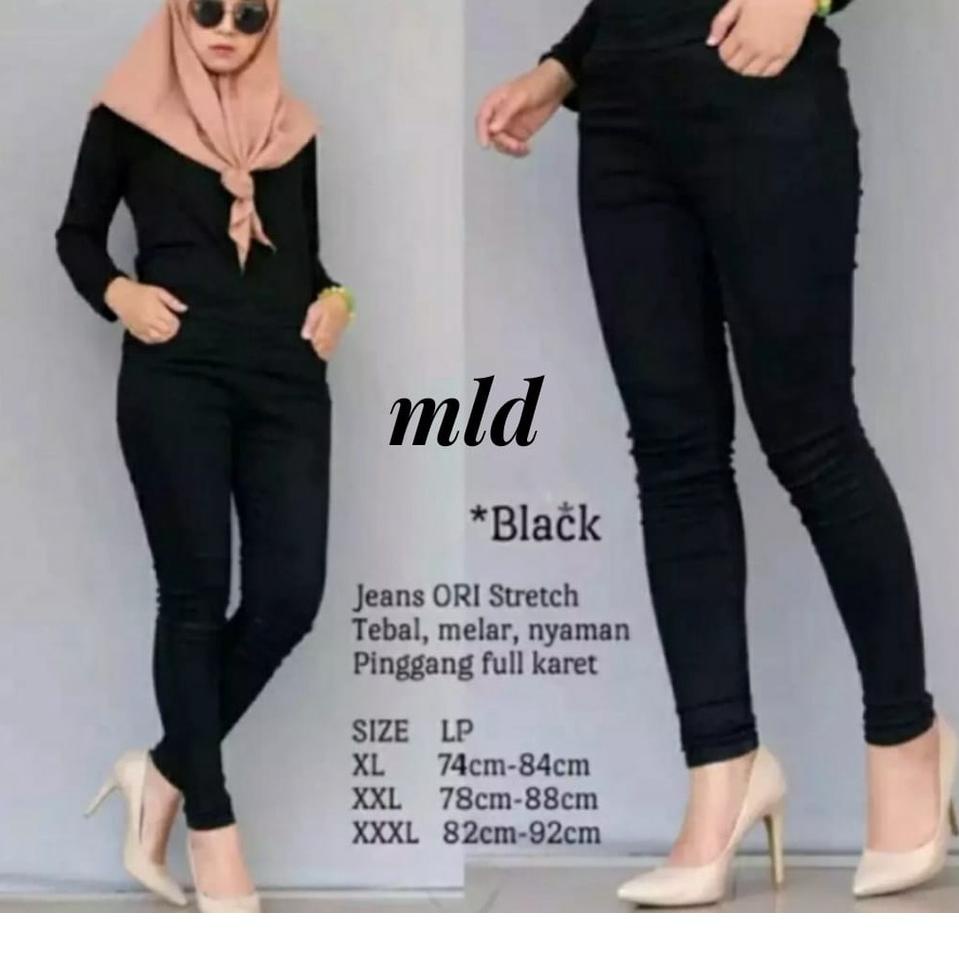 TREND TERKINI Celana jeans wanita / Legging Jeans / Celana Legging Jeans Wanita Pinggang Karet- 3286