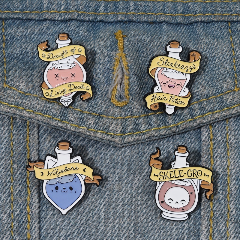 Bros Pin Enamel Desain Kartun Potion Magic Love Warna-Warni Untuk Hadiah