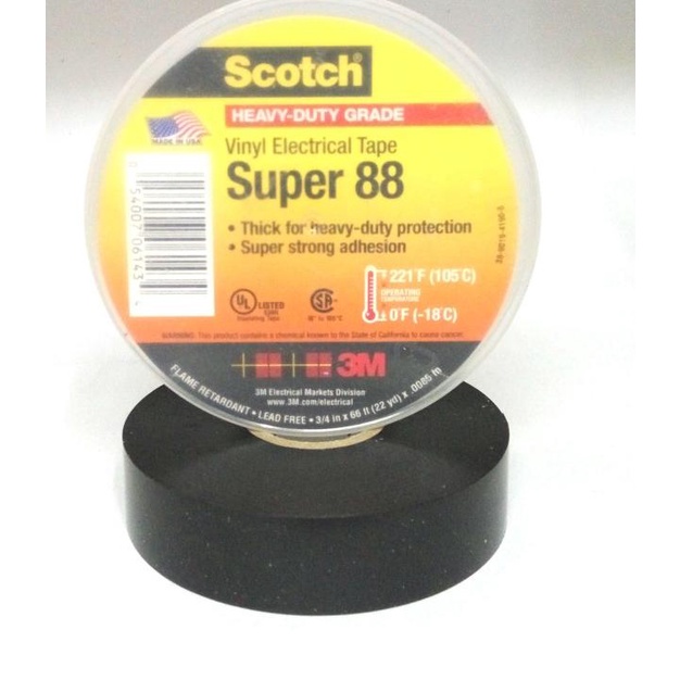 3M Scotch Super 88 Vinyl Electrical Tape - Isolasi Listrik 3/4 Inch