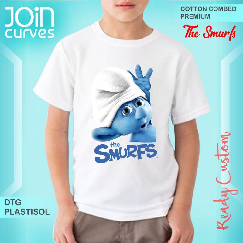 kaos anak dtg Smurf