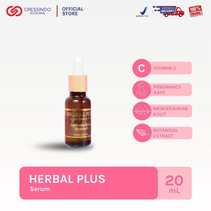 HERBAL PLUS Serum Glowing Skin Lightening Gold + Vitamin C 20ml