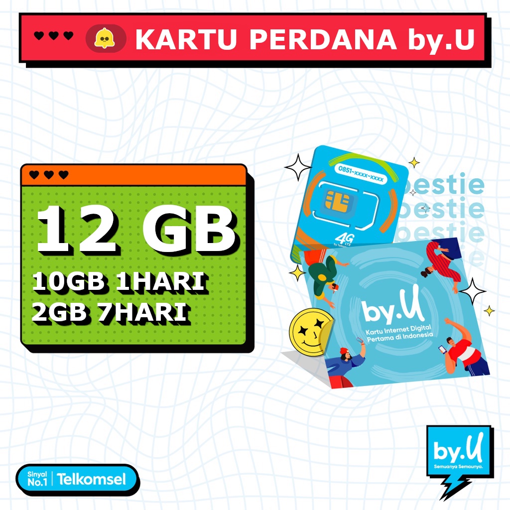 Promo Kartu Perdana by.U byU by U Kuota 12 GB 1 HARI