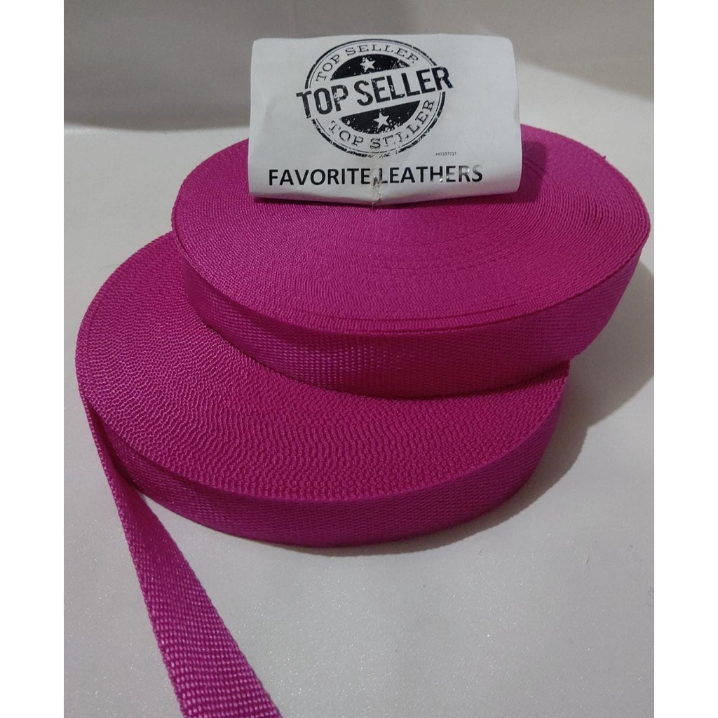 Nylon Webbing KK25 UKURAN 2,5CM /25MM / UKURAN 24METER / HARGA PER ROLL WARNA FANTA / PINK TUA