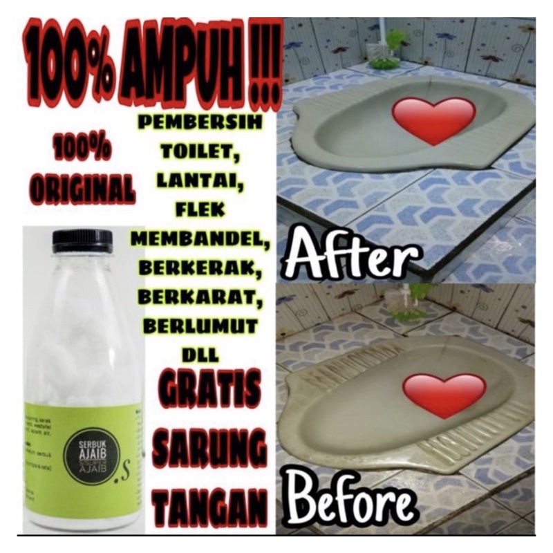 SERBUK AJAIB!!!PEMBERSIH WC TOILET LANTAI KAMAR MANDI AMPUH NODA TERANGKAT
