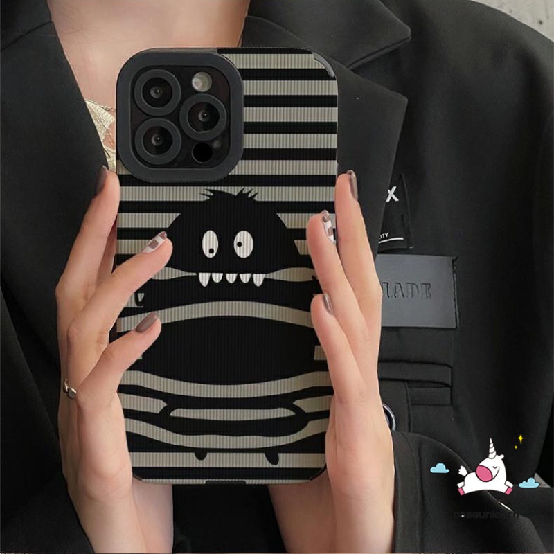 Soft Case Silikon Tekstur Kulit Monster Kecil Shockproof Untuk iPhone 11 14 13 12 Pro Max 7 8 Plus XR 7Plus X XS Max 14Pro Max
