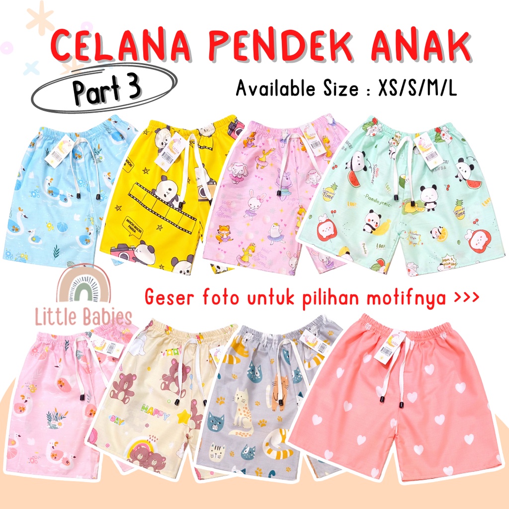 (PROMO 6.6) Celana Pendek Anak Perempuan Katun Catra 3 Bulan - 9 Tahun / Celana Pendek Anak Murah [PART 3]