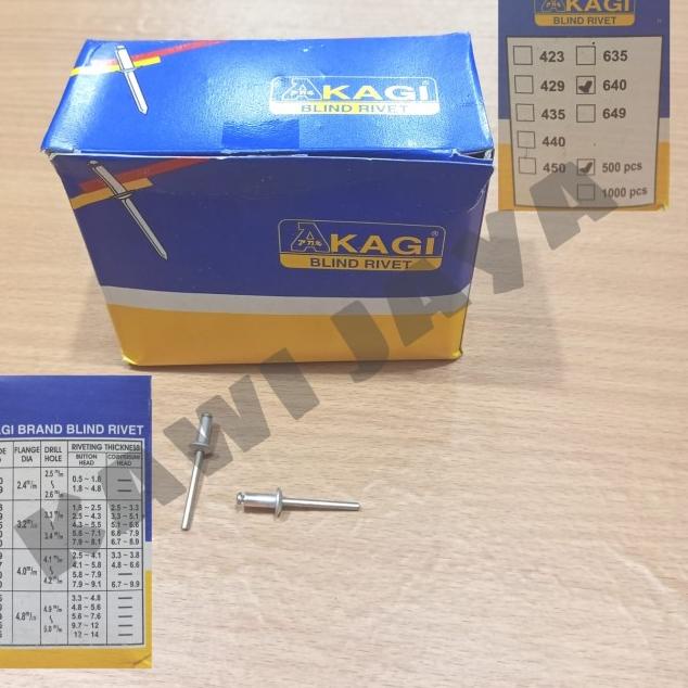Paku Rivet Riveti Blind 440 435 450 Paku Tembak 1 Kotak isi 1000pcs - Paku Rivet 640