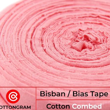 Bisban Kain Bahan Kaos Katun Bias Tape Meteran Aksesoris Kaos - 4 cm