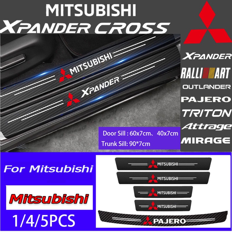 Stiker Pelindung Pintu Mobil Bahan Kulit Serat Karbon Anti Gores Untuk Mitsubishi Xpander Pajero Attrage Mirage Xpander cross Outlander Asxl