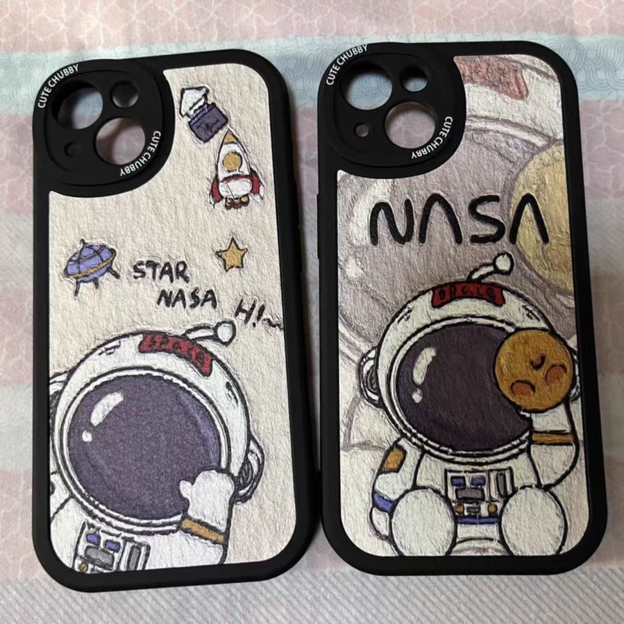 Case Bahan TPU Desain Astronot Bulan Untuk iPhone 14 14pro 14Plus 14prm 13 13pro 13pro 11 7Plus 8Plus Xr XS 12pro Max