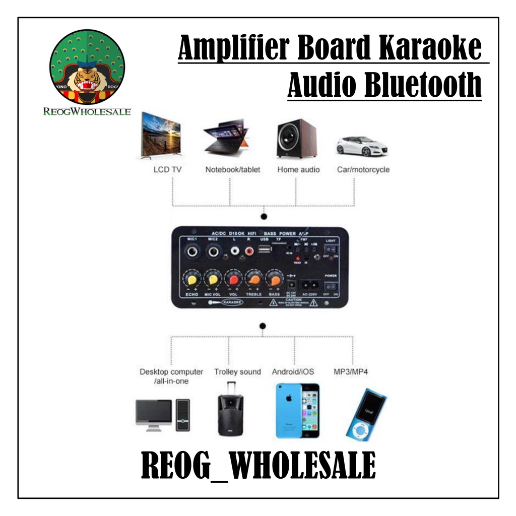 COD 5inci 4-10 inci 10 inci Amplifier Board Karaoke Audio Bluetooth USB FM Radio TF Player Subwoofer 30-120W