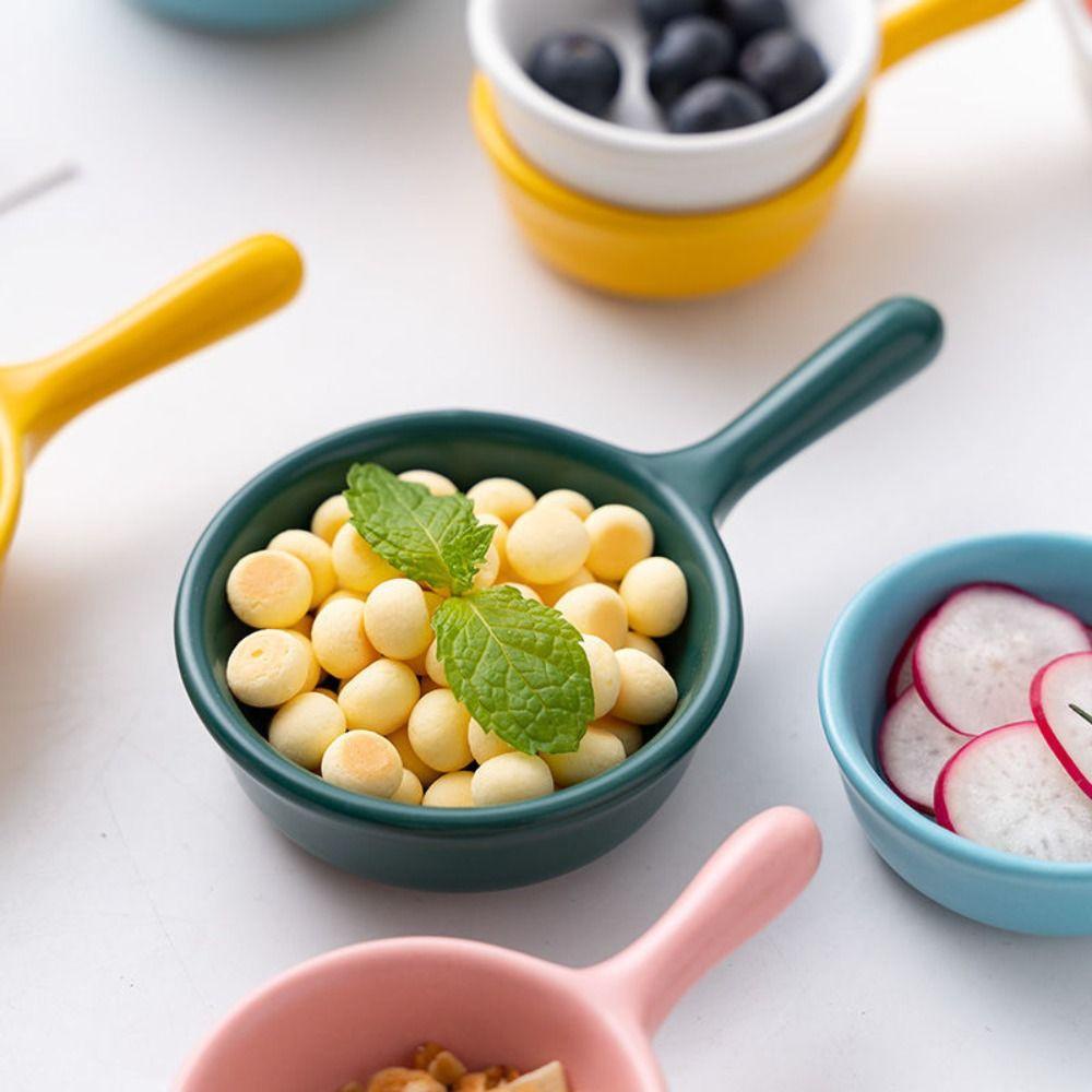 【 ELEGANT 】 Piring Kecil Universal Peralatan Makan Keramik Tomat Pesto Dengan Gagang Untuk Saus Kecap Home Supply