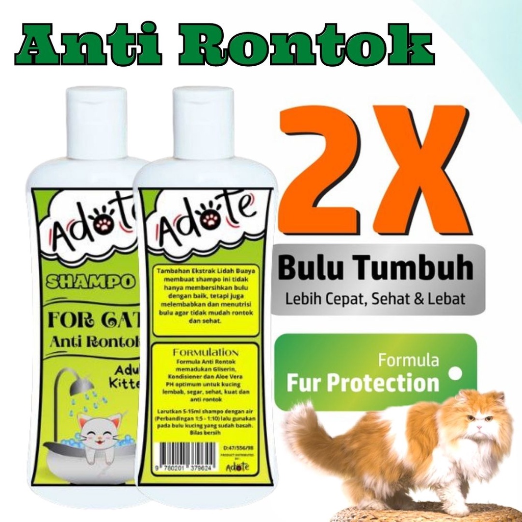 Shampo Kucing Penumbuh Bulu Anti Rontok Shampo ADOTE FEFARM