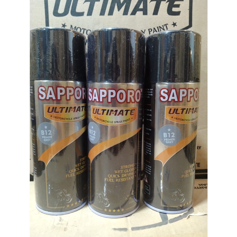 cat spray pilok pilox cat semprot sapporo saporo ultimate b12 primer grey b12 poxy 400ml