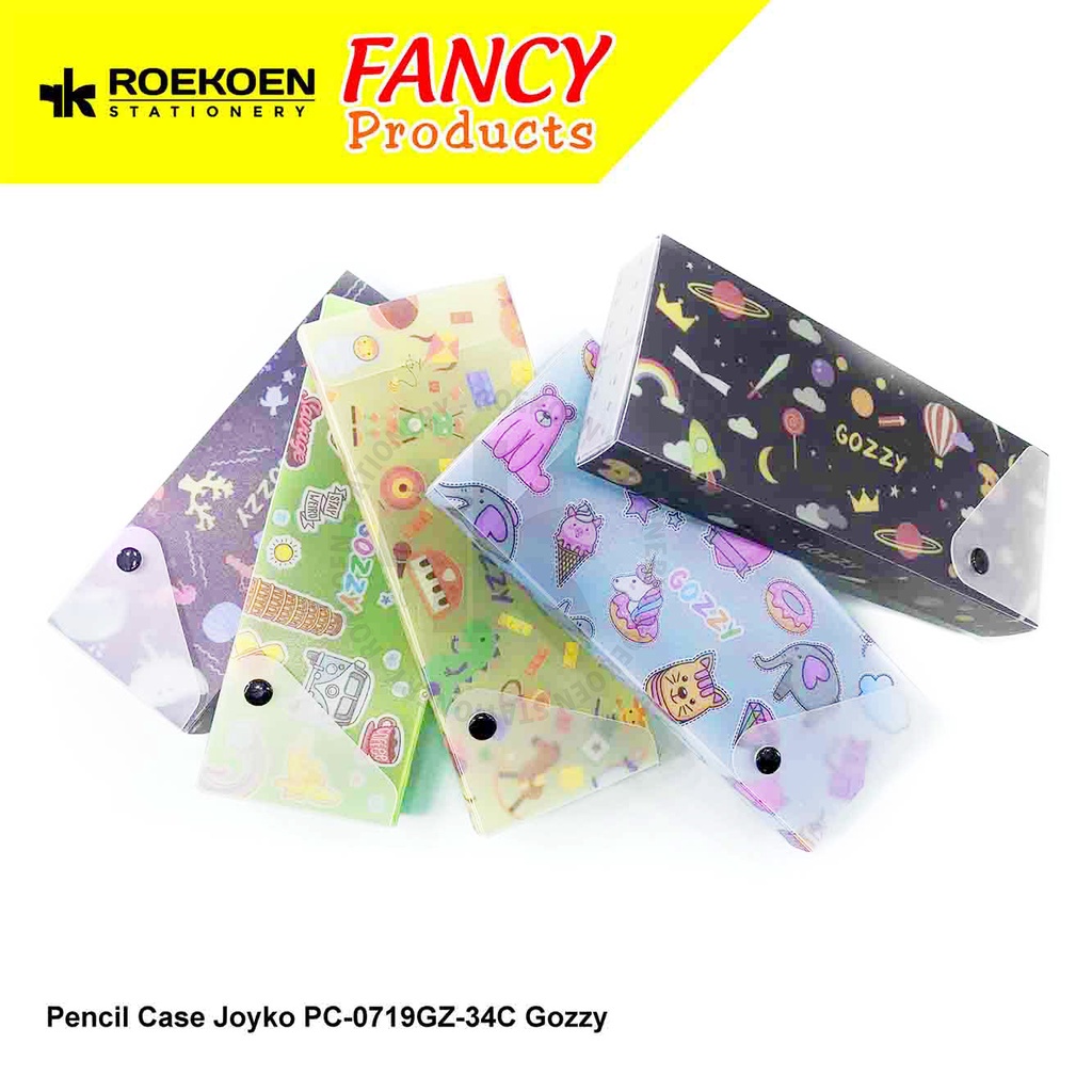 

Joyko Pencil Case Plastik PP Slide Kancing Besar Fancy PC-0719GZ-34 Gozzy