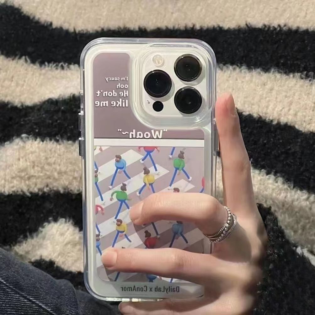 IPHONE Zebra Crossing Pejalan Kaki Soft Case Kompatibel Untuk Iphone14 13 12 11 Pro XS Max XR X8 7 Plus Casing Ponsel TPU Silikon Transparan Shockproof Cover