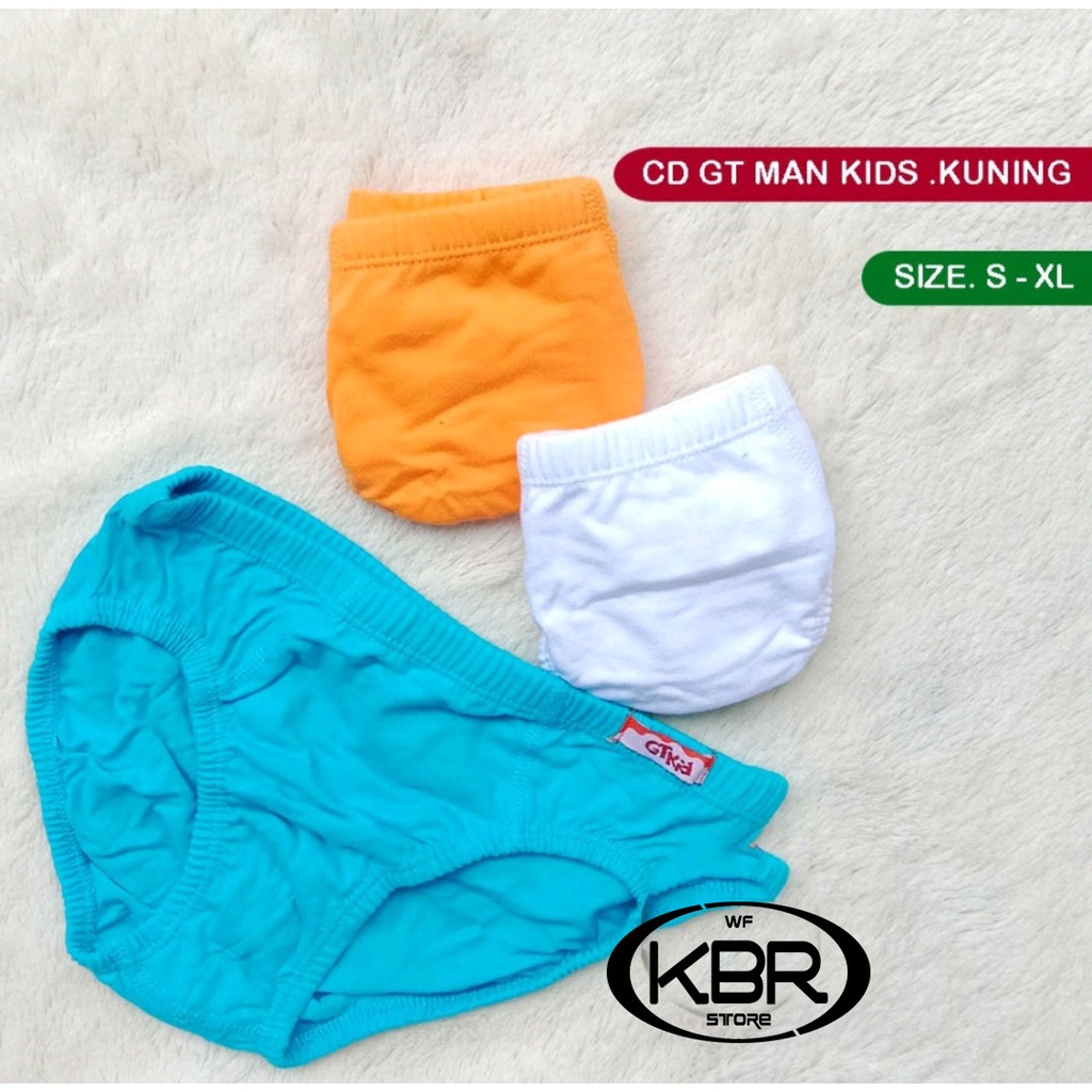 [ isi 3 ] GT MAN KIDS BIRU DAN KUNING | Celana dalam gt man anak | CD GT man anak karet Lebar dan Karet Kerut celana dalam anak-anak wf store