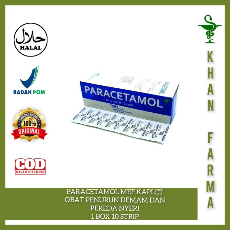 Jual PARACETAMOL MEF KAPLET 1 BOX 10 STRIP OBAT PENURUN DEMAM DAN ...