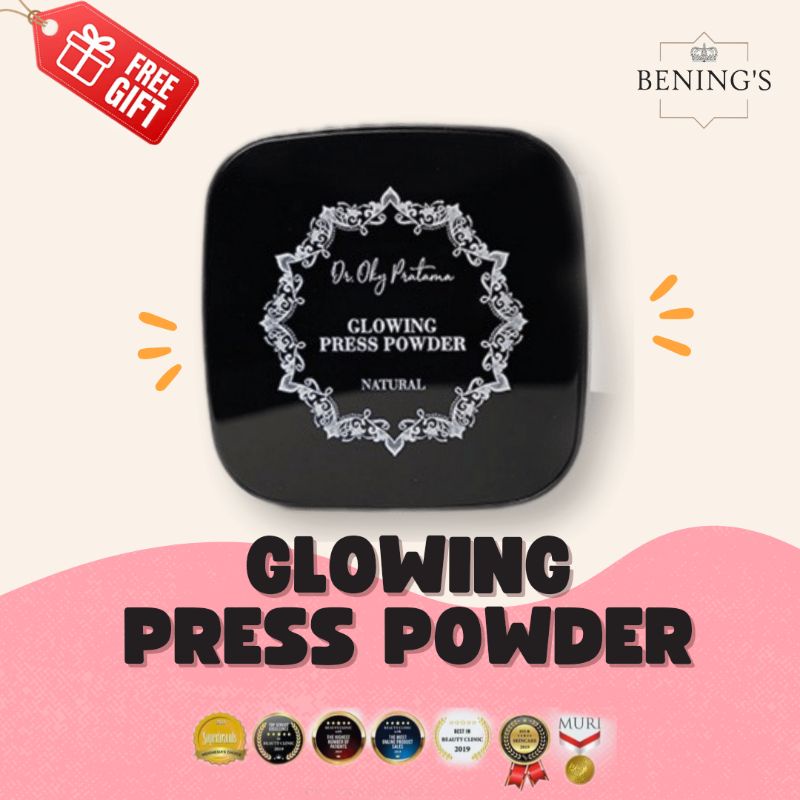 GLOWING PRESS POWDER NATURAL/ BEDAK PADAT BENINGS INDONESIA
