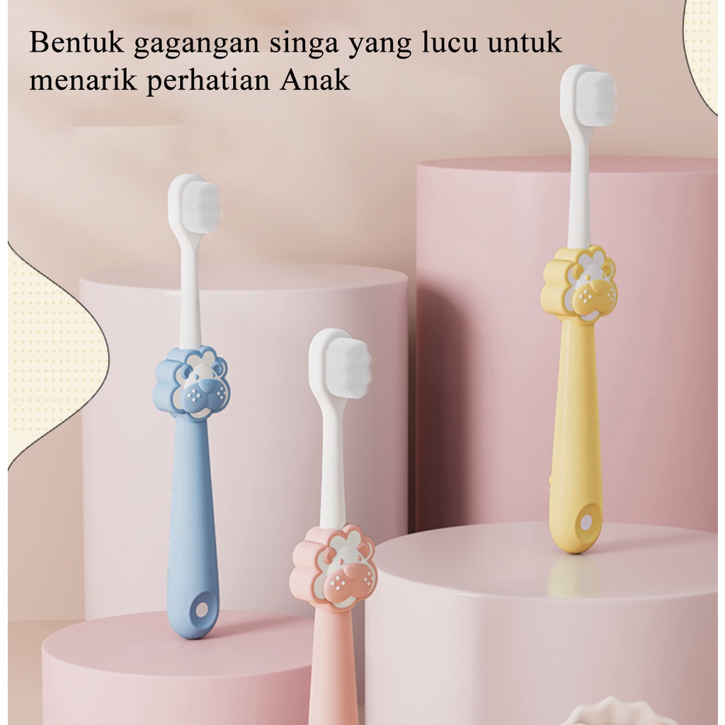 [1KG 44PCS] Babyland Payoe Sikat Gigi Bayi Anak Lembut Motif Singa Baby 1-12 tahun Brush Head Lion Toothbrush