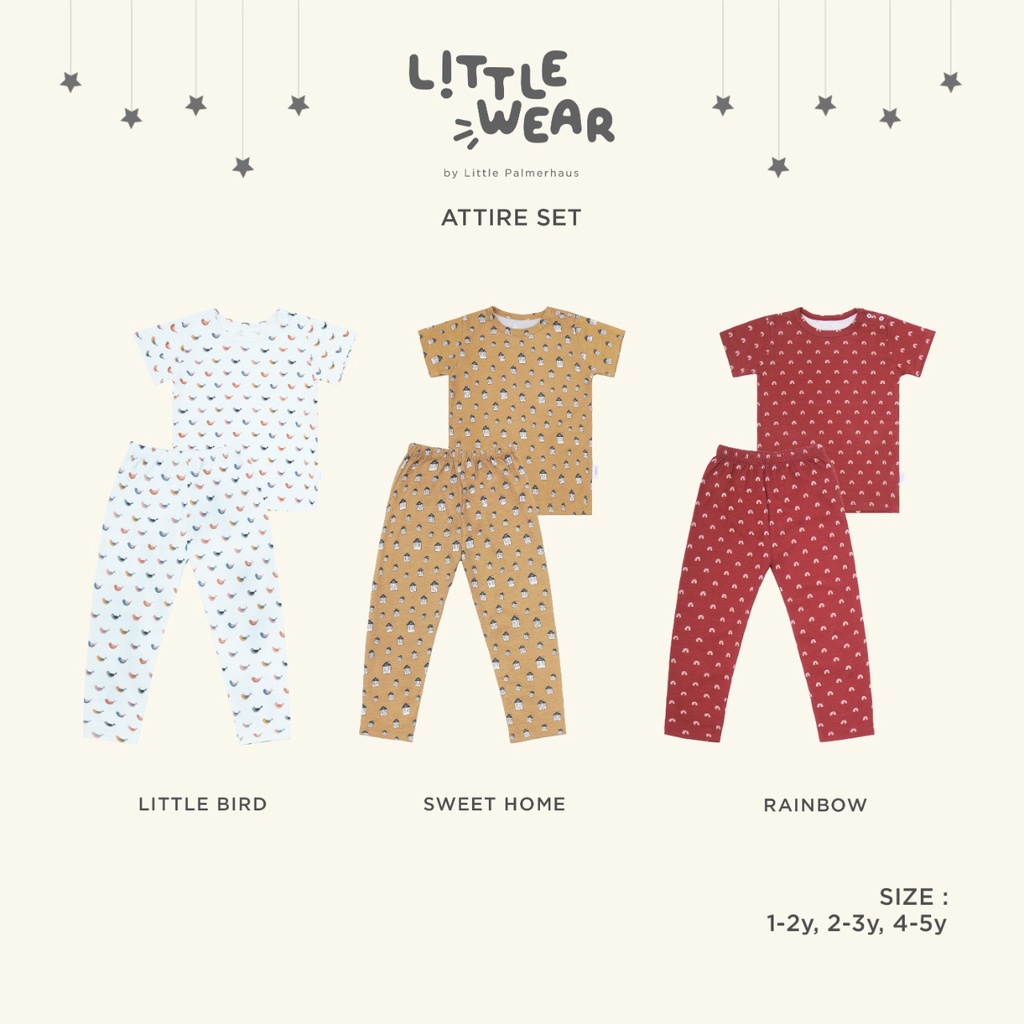 Little Palmerhaus Little Wear Kids Attire Set Setelan Pendek Celana Panjang 1-5 Tahun