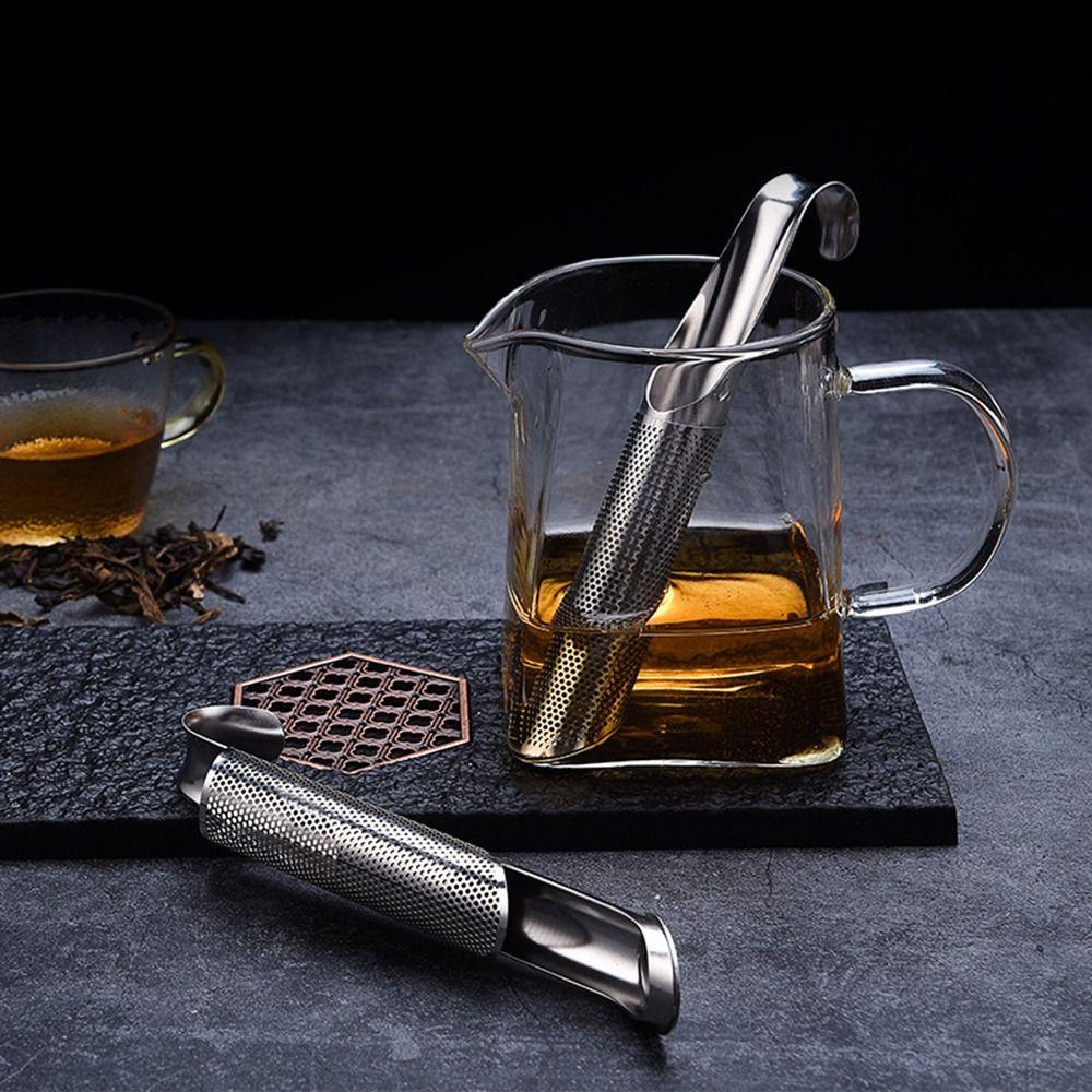 Solighter Saringan Teh Reusable Teaware Teapot Untuk Puer Tea Bentuk Pipa Metal Tea Tools