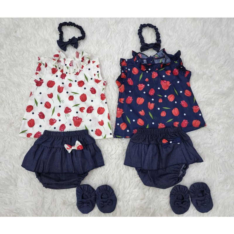 Baju bayi perempuan stelan rok celana baby girl