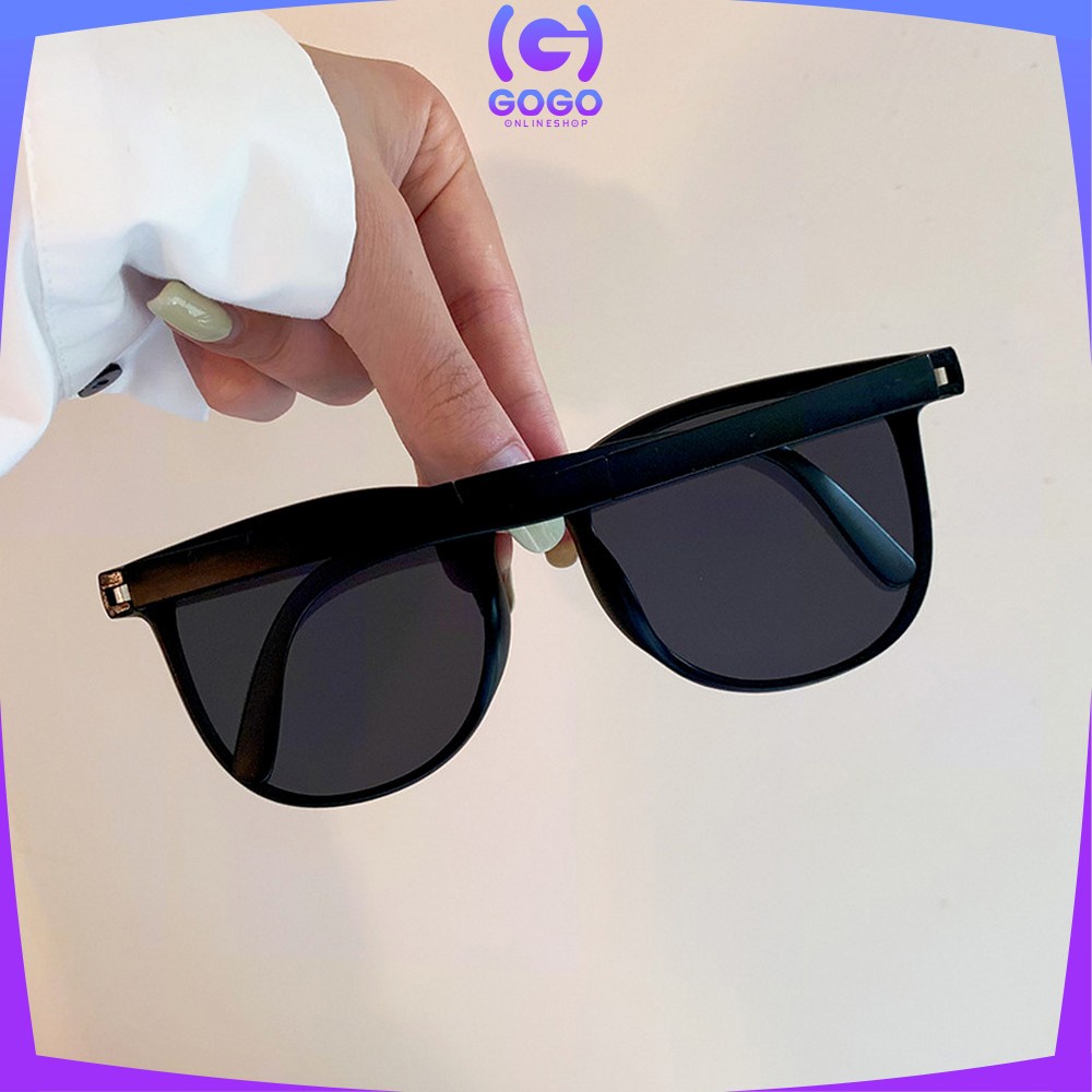 GOGO-C662 Kacamata Hitam Wanita Lipat Korea Fashion Kaca Mata korea Gaya Pantai Sunglasses Anti-UV Wanita Pria Import Kacamata Fashion