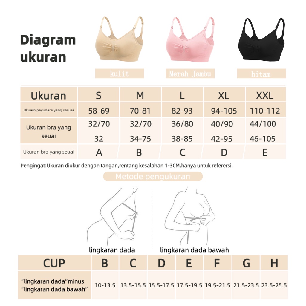 Bra Menyusui Tanpa Kawat Nursing Bh Murni Murah Bra Kait Depan Maternity Bra Jumbo 937