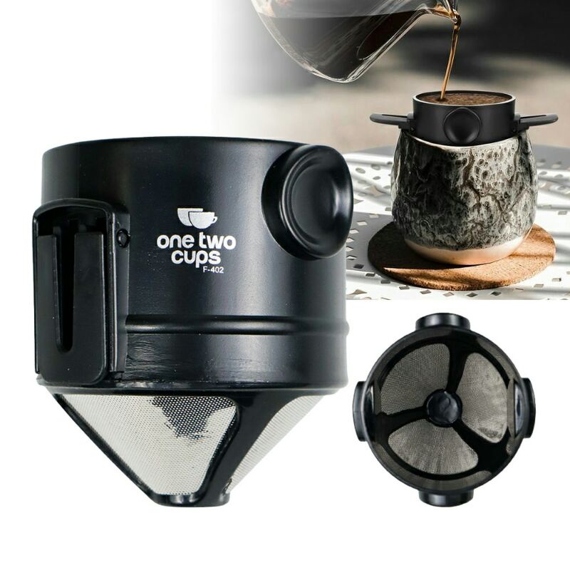 Cups Filter Penyaring Kopi Teh Portable Cone Coffee Tea Dripper f-402 Black