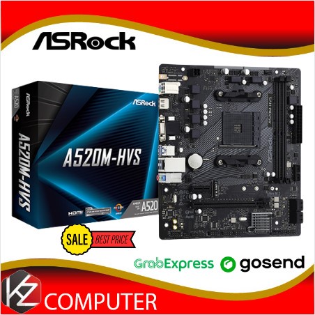 ASRock A520M-HVS (AM4, A520, DDR4, USB 3.2, SATA3)