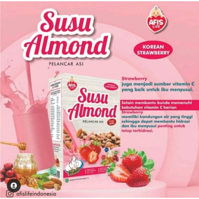 

Afis life susu bubuk kacang hijau kedelai rasa strawberry / susu pelancar asi