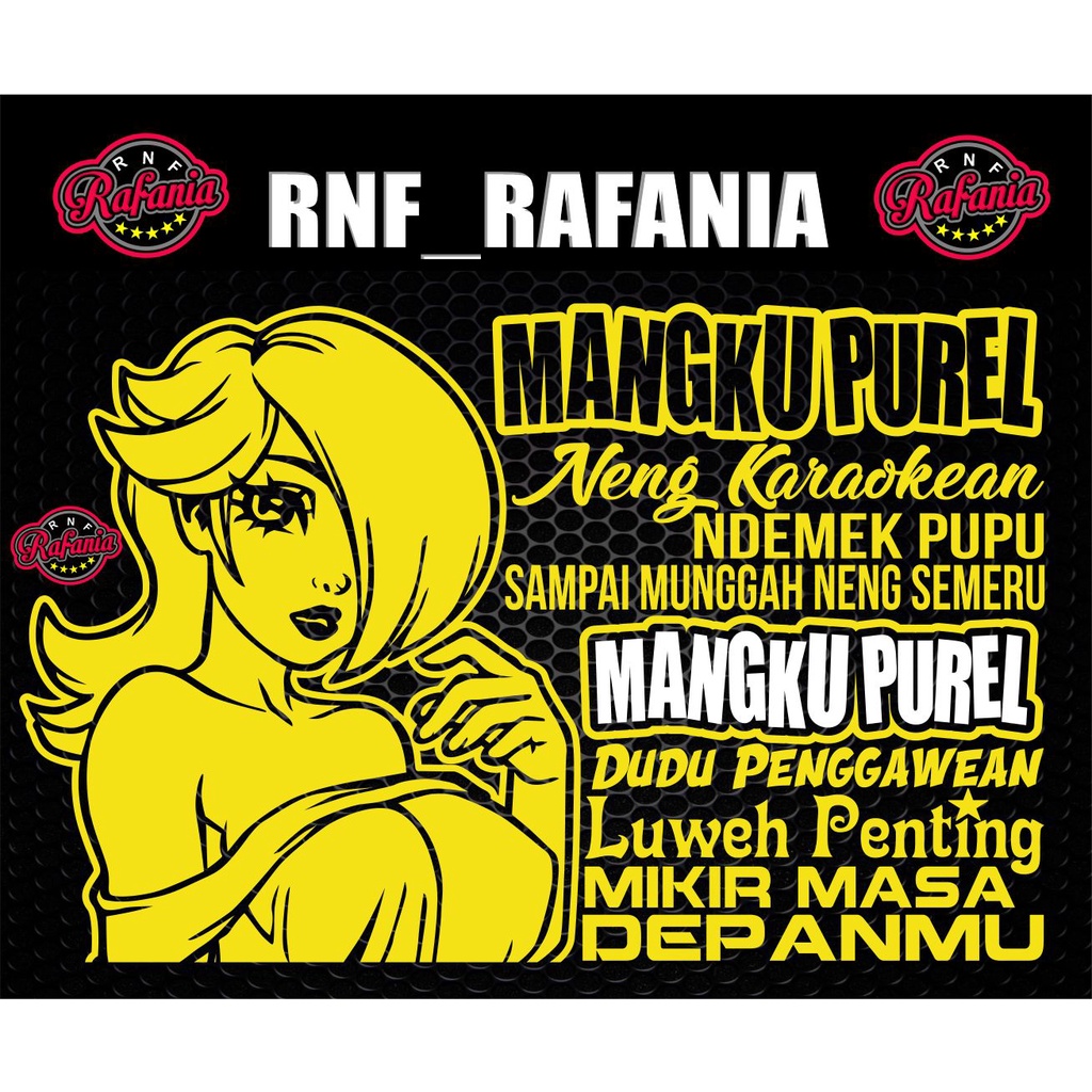 STIKER KACA PINTU  BODY MOBIL TRUK PICKUP MANGKU PUREL NING KAROKEAN STIKER MANGKU PUREL