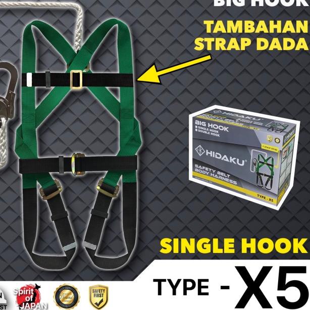 Full Body Harness HIDAKU type X5 SINGLE HOOK / Safety belt HIDAKU X5
